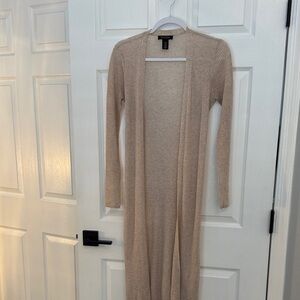 Long Beige Open Front duster